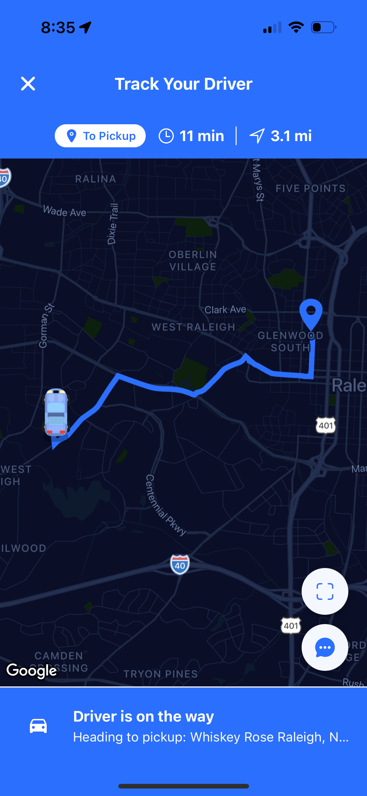 Chariot App Screenshot